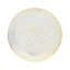 10-Pack Plastic 10" Round Dinner Plates in White with Gold Wave Brush Strokes Pattern - Disposable Party Plates for Modern & Classy Table Decor