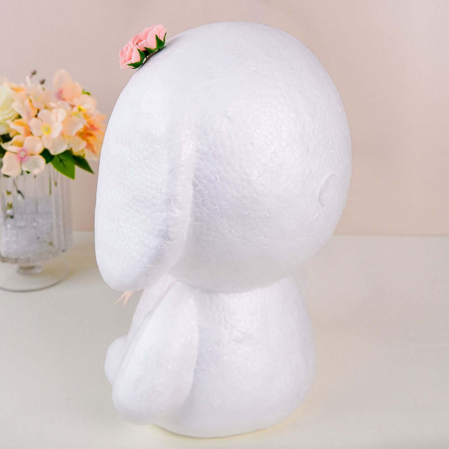 12.5" DIY White 3D Modeling StyroFoam Puppy, Polystyrene Craft Foam Animal
