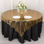 Polyester 72"x72" Table Overlay Square Tablecloth Black - Gold Foil Disco Mirror Ball Design for Stylish Celebrations