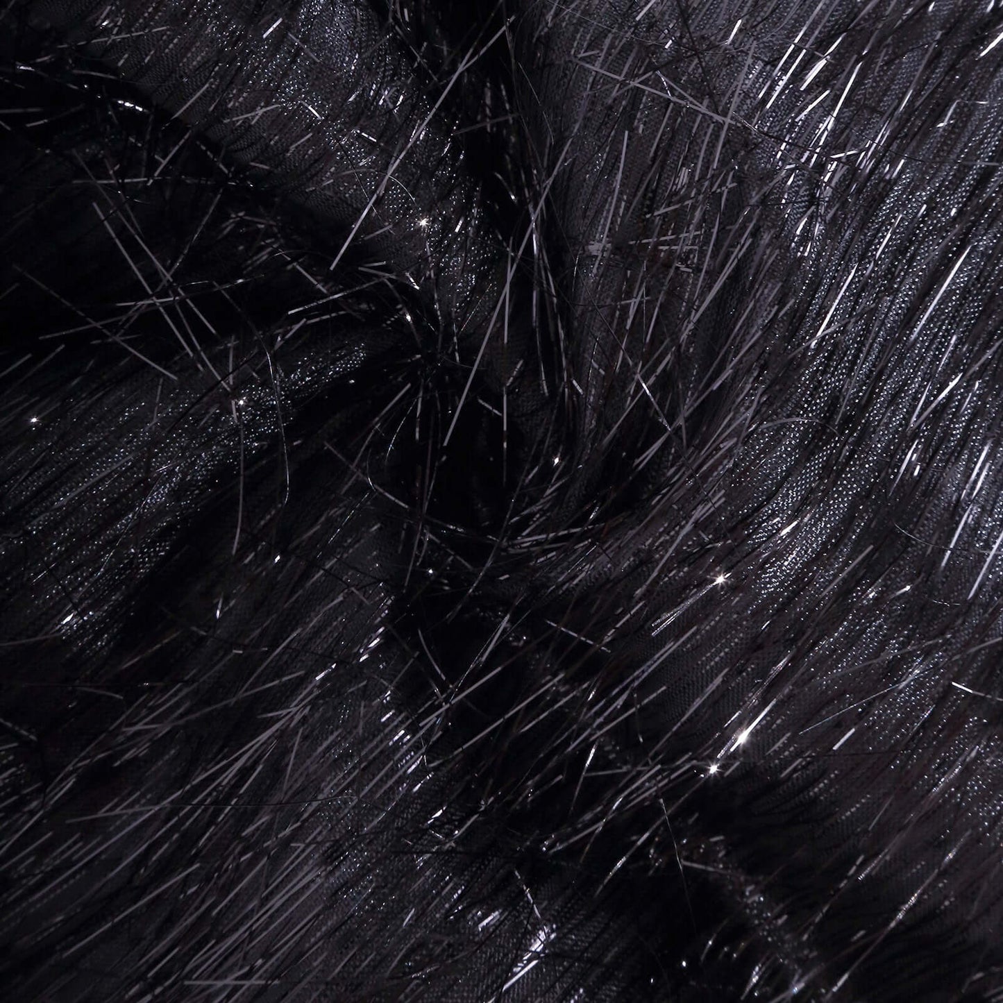 5 Pack Polyester Chair Sashes Black Metallic Tinsel Fringe - Easy to Use Chair Bows 6"x108"