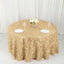 Taffeta 132" Round Tablecloth Champagne | 3D Leaf Petal Design Seamless Table Cover
