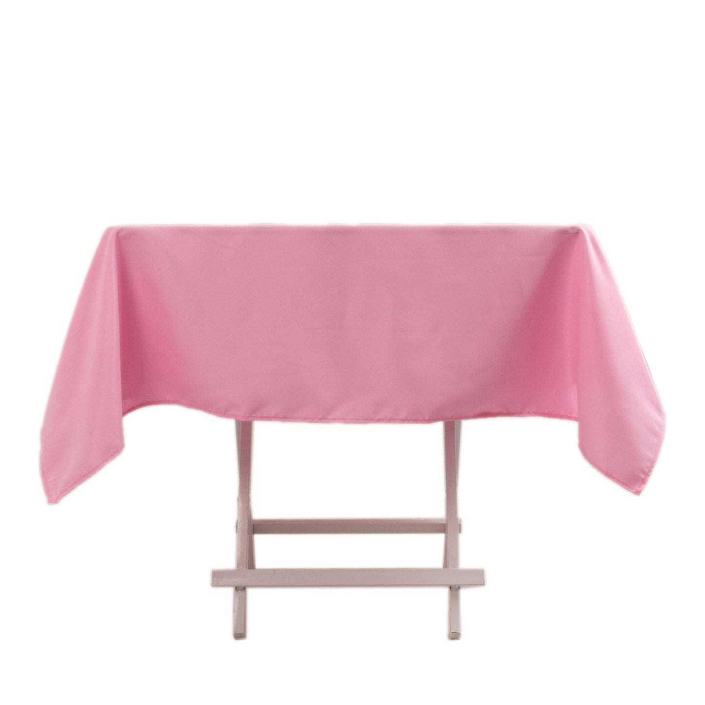 Premium Polyester 54"x54" Square Tablecloth Pink - Stain and Wrinkle-Resistant 220GSM Table Cover