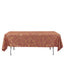 Polyester 60"x102" Rectangle Tablecloth Terracotta (Rust) with Gold Foil Geometric Pattern - Wrinkle-Resistant & Durable Table Cover