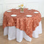 Taffeta 72"x72" Table Overlay Square Tablecloth Terracotta (Rust) - 3D Leaf Petal Table Cover