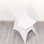 Premium Stretch Spandex Chair Cover White for Folding Chairs - Stylish 3-Way Open Arch 160GSM Fitted Slipcover with Reinforced Foot Pockets