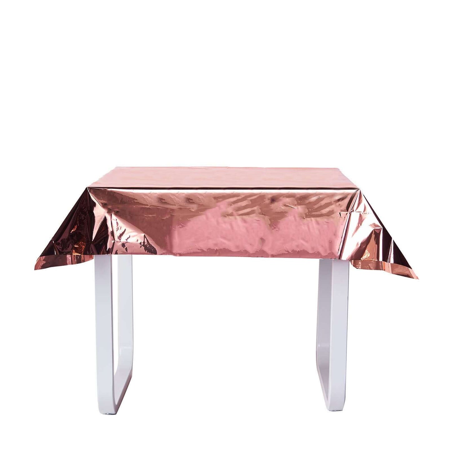 Metallic Foil Tablecloth Square Rose Gold - Stylish Disposable Party Cover 50"x50"