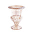 2-Pack Glass Mini Pedestal Flower Vases in Classic Roman Urn Style Amber Gold - Sophisticated Wedding Table Centerpieces 8"