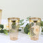 12-Pack Plastic Party Cups Transparent Amber Gold with Gold Rim - Durable Disposable Tumblers for Drinks 17oz 5.5"