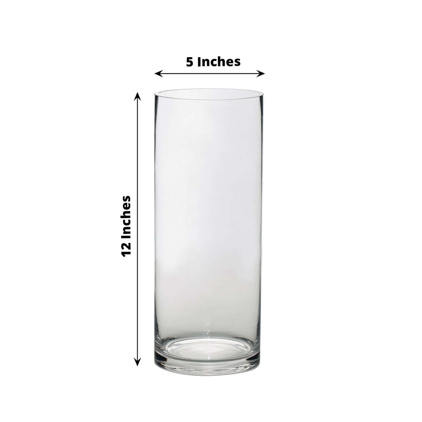6-Pack Glass Flower Vases Cylinder Design Heavy Duty Clear - Stylish Centerpieces for Weddings 12"