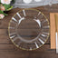 10-Pack Plastic 9" Round Dinner Plates in Clear Ruffled Rim with Gold Edging - Sturdy Disposable Dinnerware