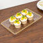 6-Pack Rectangular Acrylic Serving Trays Clear with Gold Beaded Rim - Food and Dessert Platters 9"x13"