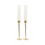 2-Pack Gold Metal Taper Candlestick Holders, Clear Glass Hurricane Candle Stands With Chimney Candle Shades 20"