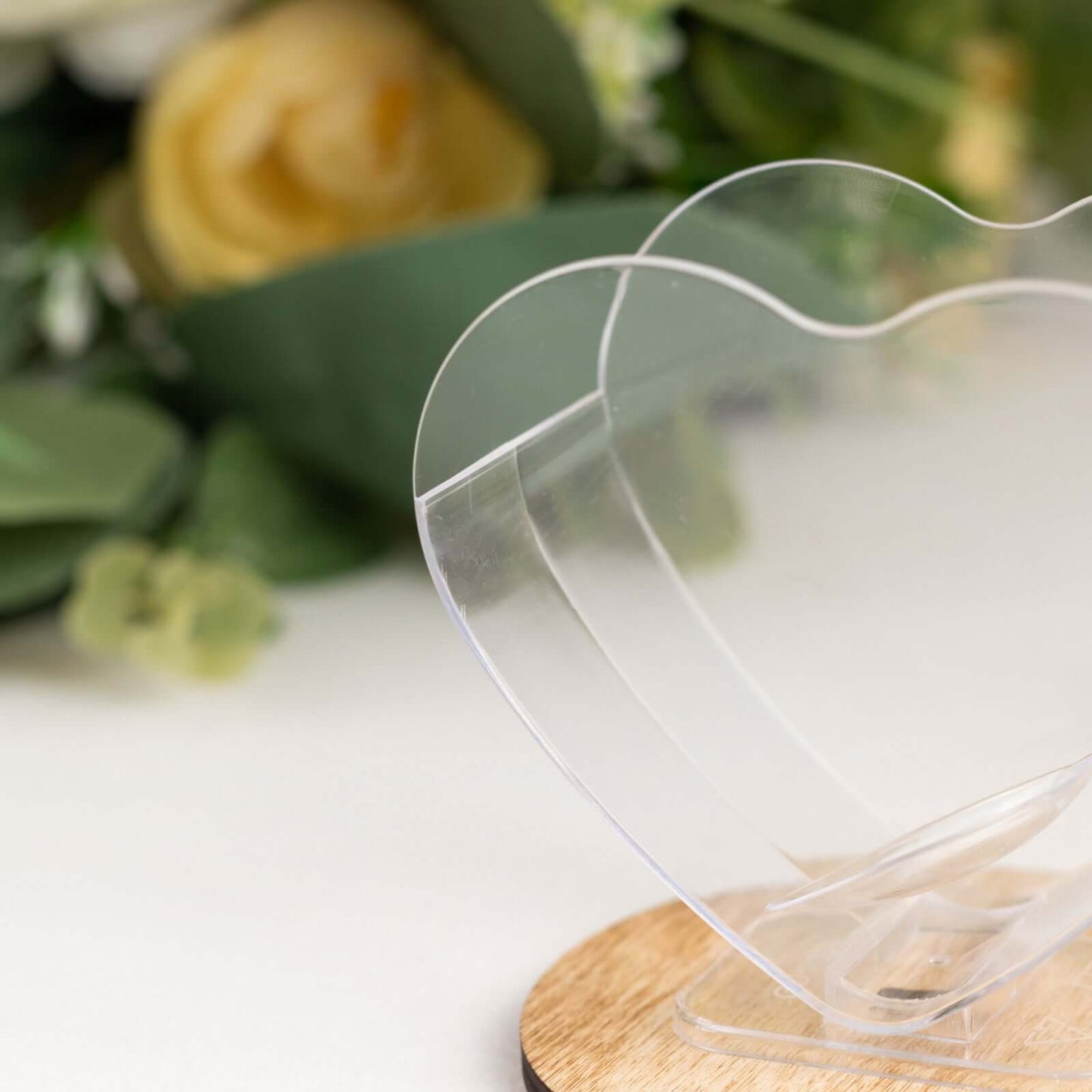 24-Pack Plastic Dessert Parfait Cups Heart-Shaped Clear with Spoons - Reusable and Disposable 2oz