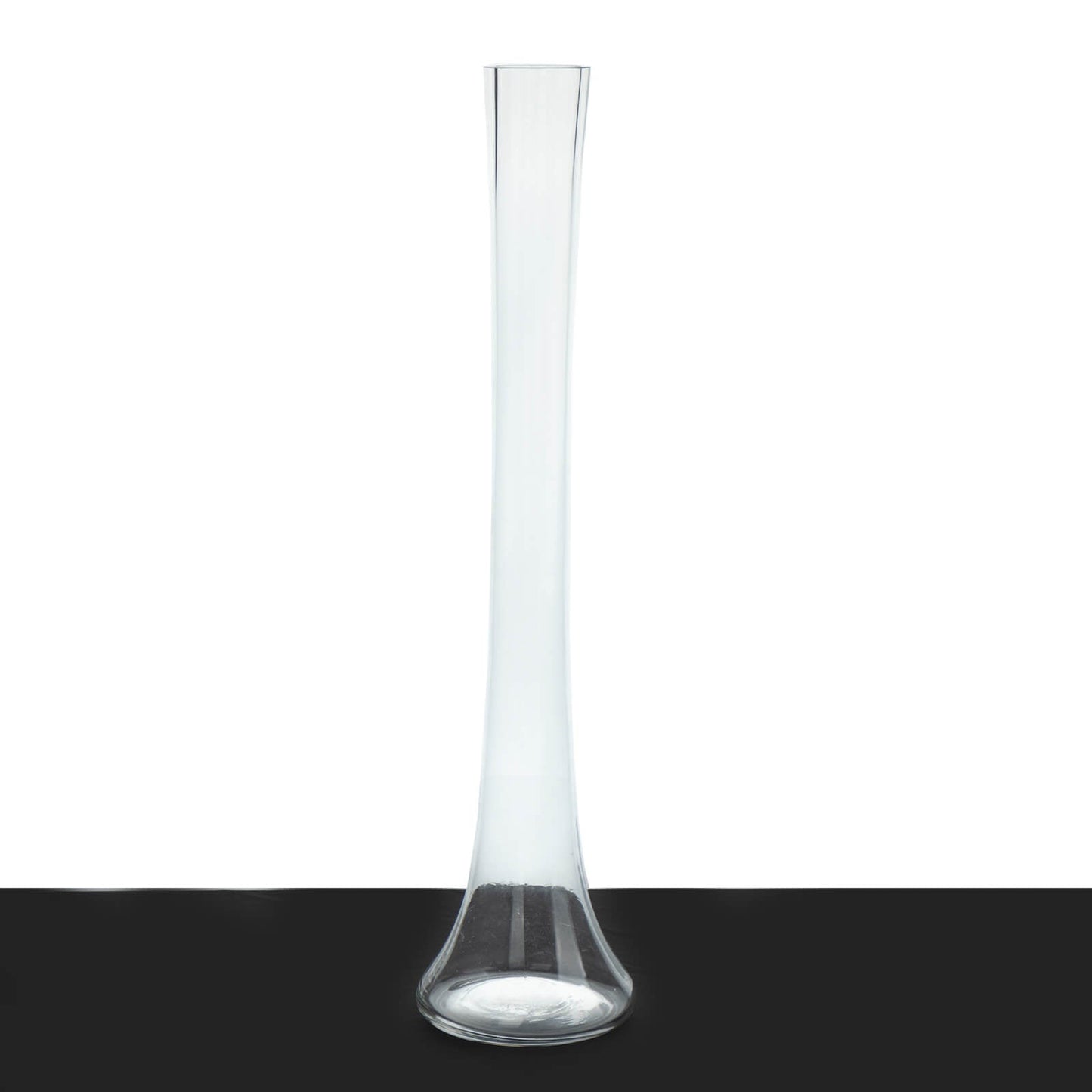 6-Pack Glass Eiffel Tower Vases Clear with Round Base - Tall Skinny Flower Bud Wedding Centerpieces 20"