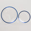 10-Pack Plastic 10" Round Dinner Plates in Clear with Blue Rim - Disposable Party Plates for Classy Banquets & Special Occasions
