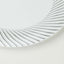 10-Pack Plastic 7" Round Dessert Plates in White with Silver Swirl Rim - Disposable Salad Plates