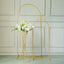 36" Tall Gold Metal Wire Hourglass Flower Frame Stand, Open Frame Reversible Trumpet Centerpiece Stand