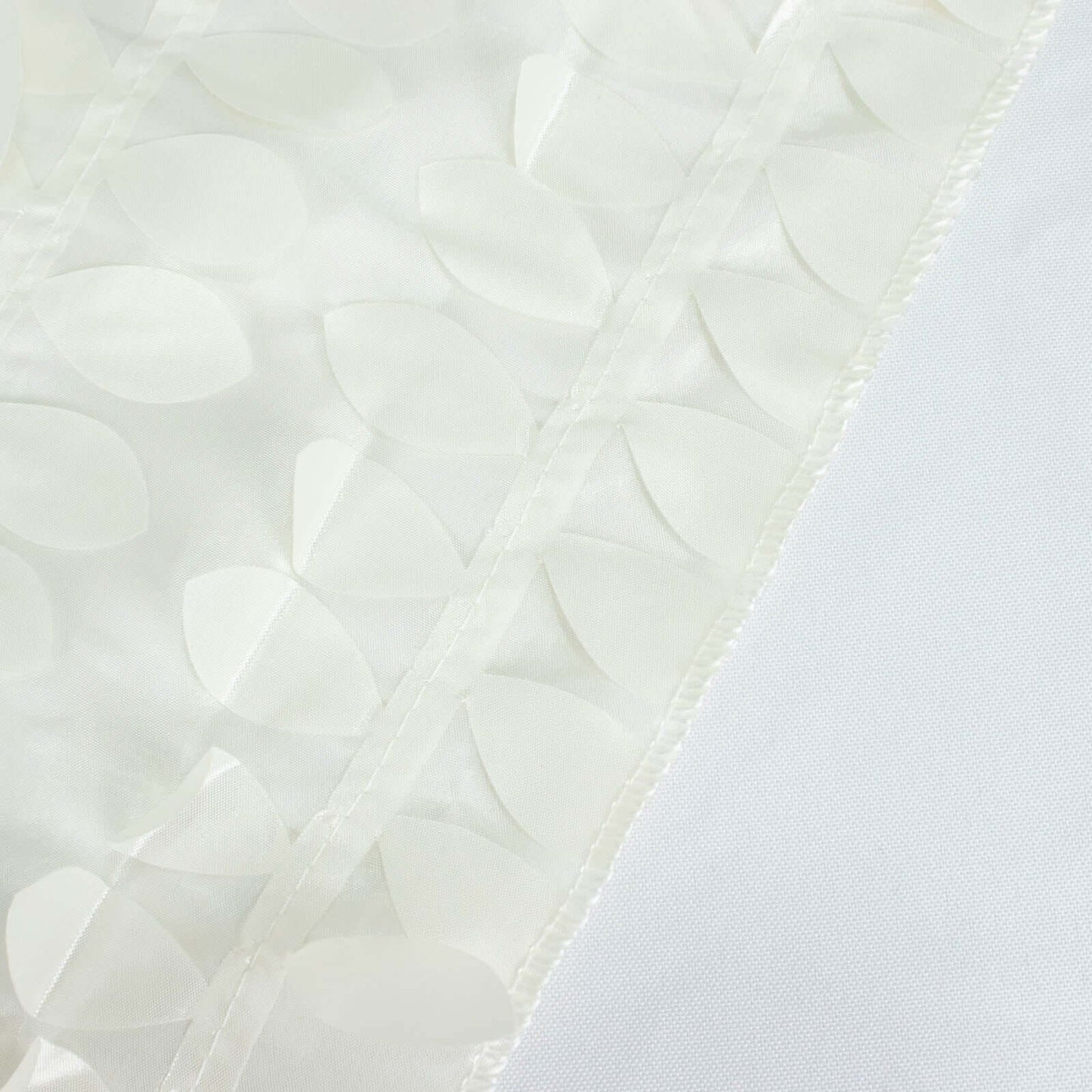 Taffeta 54"x54" Table Overlay Square Tablecloth Ivory 3D Leaf Petal Table Cover