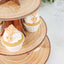 3-Tier Cardboard Cupcake Stand Natural Wood Plank Print - Reusable Dessert Table Display Tower for Classy Birthday Wedding Party Decoration 14"