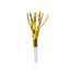 24 Pack Party Horn Noisemakers with Tassels - 7" Gold Metallic Fringed Blowouts for Events and Gatherings - Plastic & Foil Design