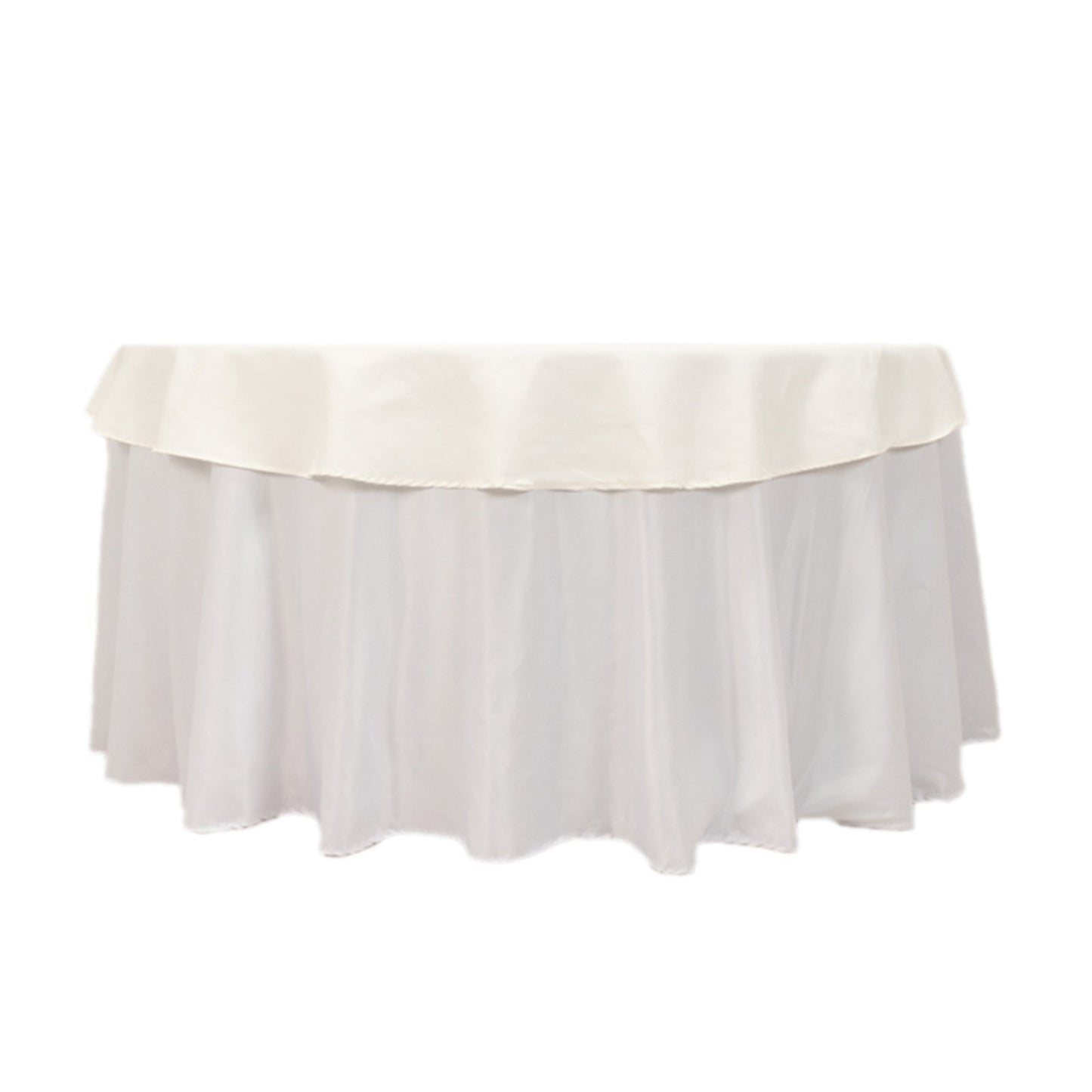 Cotton Blend 70" Round Tablecloth Ivory - Wrinkle-Resistant Table Cover