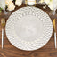 6-Pack Plastic Round Charger Plates 13" in Silver with Peacock Pattern, Exquisite Decorative Dinner Party Charger Tableware