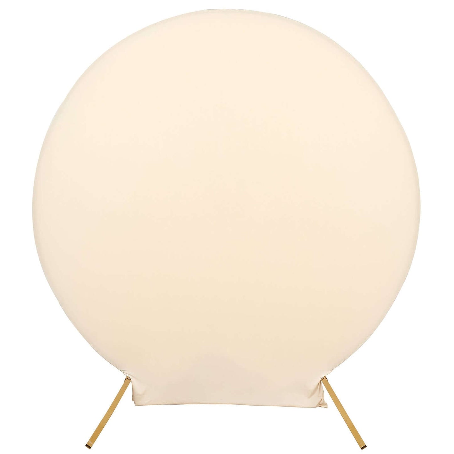 7.5ft Matte Beige Round Spandex Fit Party Backdrop Stand Cover