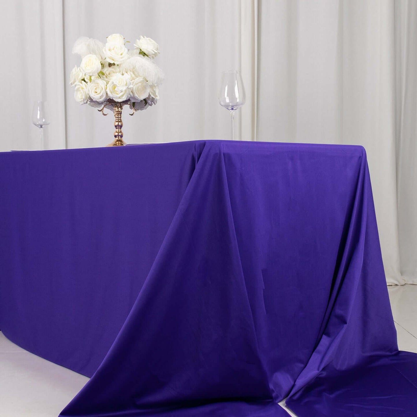 Scuba Rectangular 90"x156" Tablecloth Purple - Wrinkle Free, Stain Resistant & Seamless Table Cover