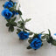 2 Pack 8ft White Royal Blue Artificial Silk Flower Garland Mini Rose Vines with 45 Flower Heads
