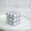 2-Pack Decorative Paraffin Wax Candles Bubble Cube Design Metallic Silver - Unscented Long Burning Pillar Candle Set 2"