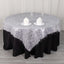 Polyester 72"x72" Table Overlay Square Tablecloth Silver - Metallic Fringe Shag Tinsel Table Cover
