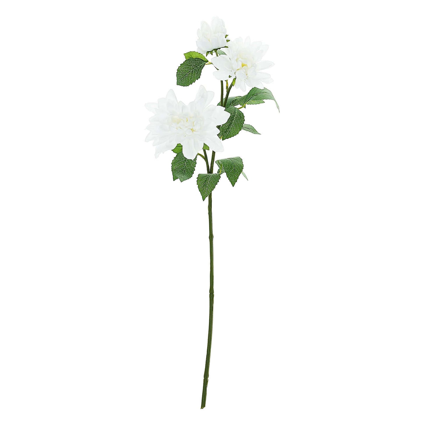 30" Tall White Artificial Dahlia Silk Flower Stems, Faux Floral Spray