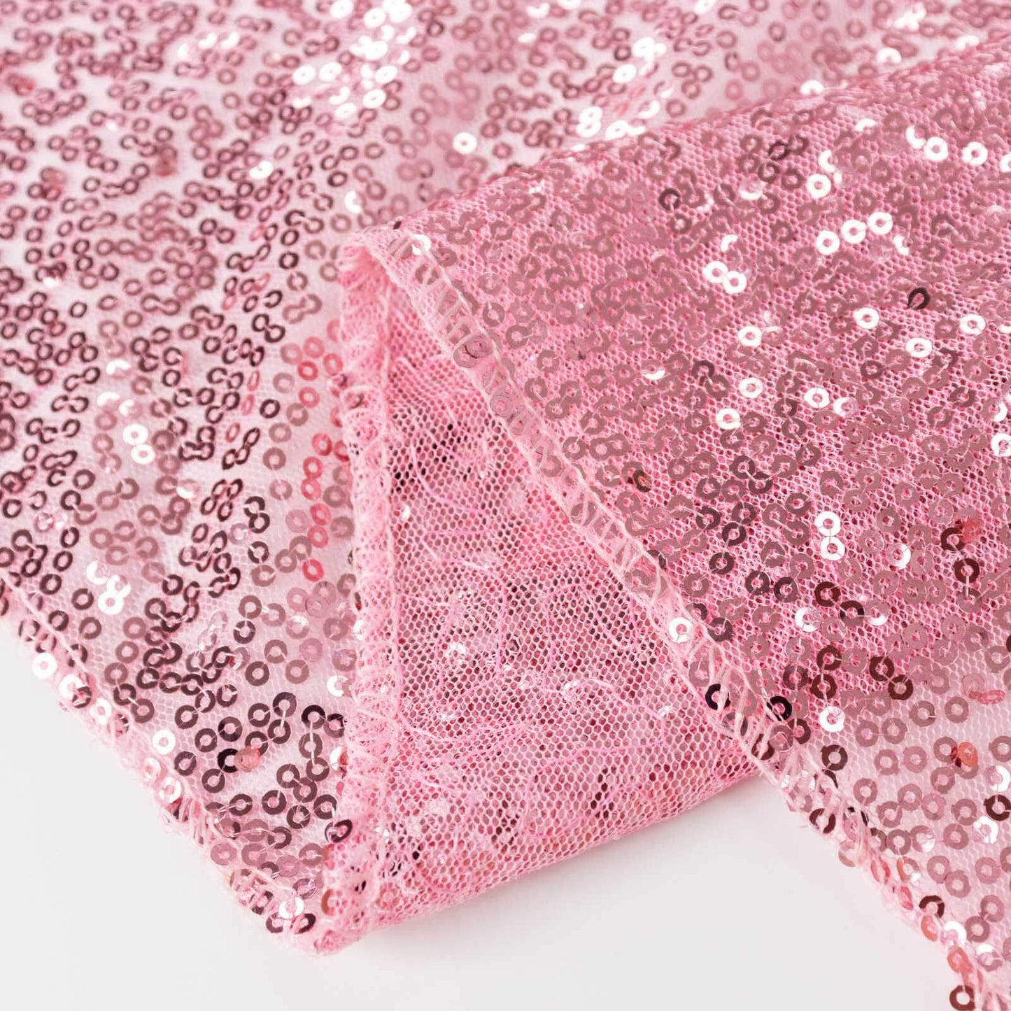 2 Pack Pink Sequin Event Curtain Drapes with Rod Pockets, Seamless Backdrop Event Panels - 8ftx2ft