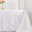 Satin Striped 90"x132" Rectangular Tablecloth White - Seamless Silky Smooth Wedding Decor