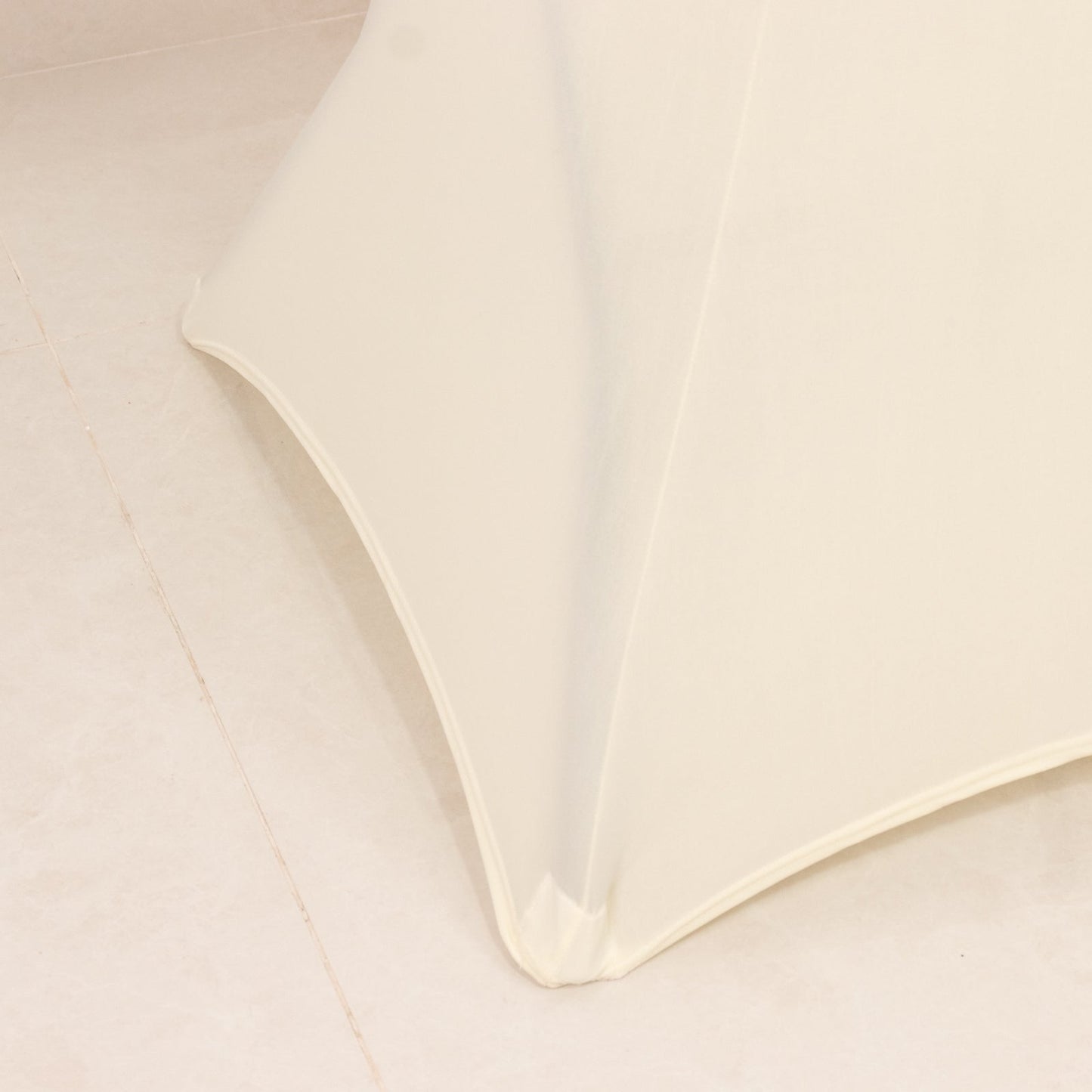 Spandex 36" Round Cocktail Table Cover Ivory - Easy to Maintain Stretch Fitted Highboy Tablecloth