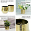 2-Pack Flower Plant Pots Textured Round Design Metallic Gold - Ceramic Cylindrical Indoor Planters 5"