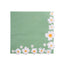 20-Pack Paper Beverage Napkins with Daisy Flower Design Sage Green - 2 Ply Soft 18GSM Floral Wedding Napkins 6.5"x6.5"