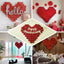 41"x36" Metallic Red Giant Heart Mylar Foil Balloon, Photo Backdrop Balloon Quilt