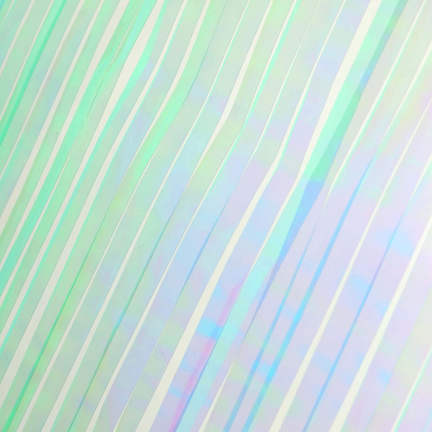 Metallic Foil Fringe Table Skirt Iridescent Blue with Self Adhesive Backing - Durable Tinsel Skirt for Parties 30"x9ft