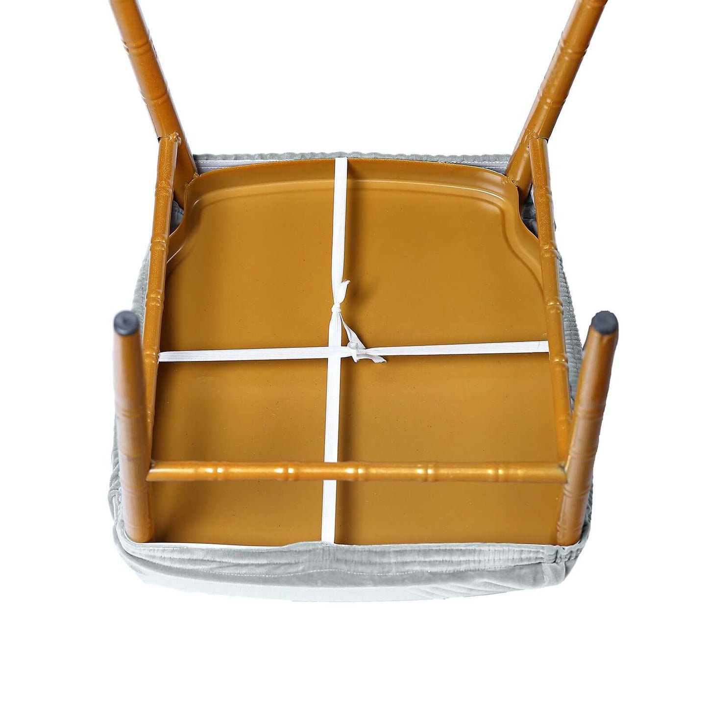 Velvet Chair Cushion Protector Stretch with Tie for Dining Chairs Dusty Blue - Durable Cover for Formal Gatherings