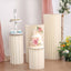 24" Ivory Cylinder Display Column Stand, Pillar Pedestal Stand With Top Plate