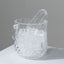 3-Pack Clear Plastic Small Ice Buckets with Handle & Tongs in Crystal-Cut Design 5"x5"