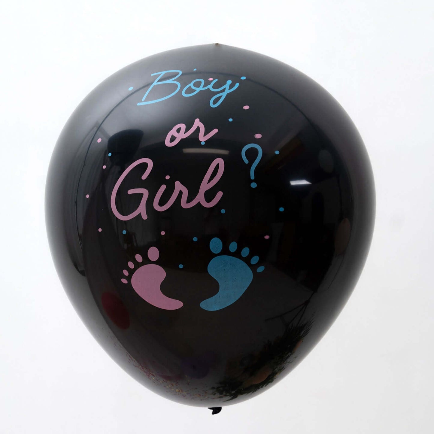 24" Gender Reveal Pink Confetti Filled Boy Or Girl Print Latex Balloon