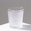 6-Pack Tumbler Glasses Clear Hobnail Design with Gold Rim - Embossed Diamond Pattern Glassware for Drinks & Parties 11oz 4"