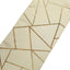 Polyester 9ft Table Runner Beige with Gold Foil Modern Geometric Accent