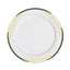 10-Pack Plastic 10" Round Dinner Plates in White with Hunter Emerald Green Rim for Events