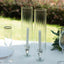2-Pack Clear Ribbed Glass Hurricane Shades Open End Design - Stylish Candelabra Pillar Candle Holder Table Centerpiece 14"