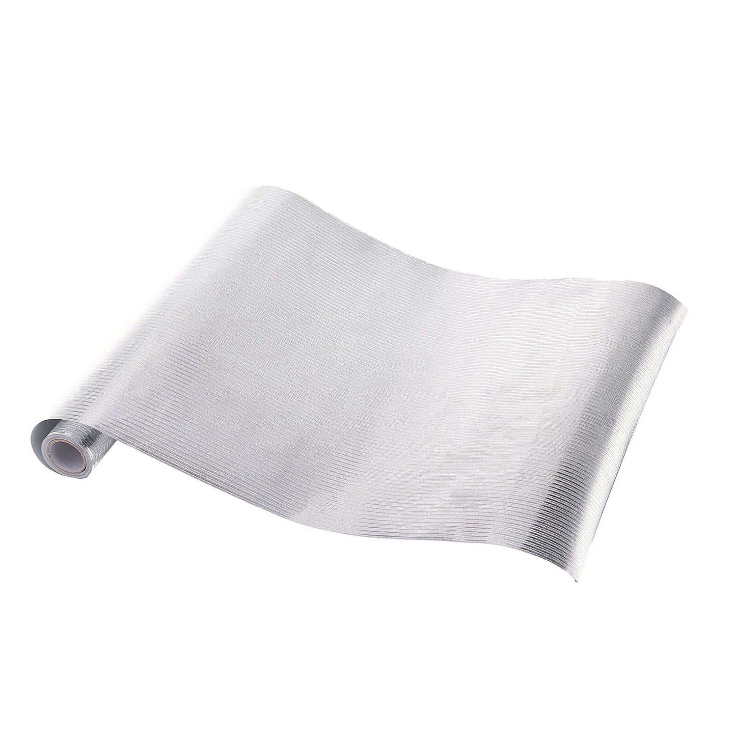 Glitter Paper 9ft Table Runner Roll Silver Disposable Ridge Pattern Table Decor