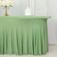 Spandex Rectangle 72"x30" Table Skirt Sage Green with Wavy Skirt-Like Effect Table Cover