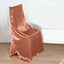 Satin Chair Cover Self-Tie Universal Design Terracotta (Rust) - Durable Slip-On Cover for Folding, Dining, Banquet & Standard Chairs